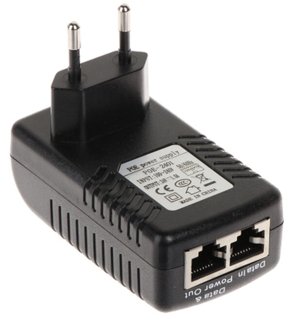 PoE adapter, EU type plug 24V (1A) 10/100 mbs
