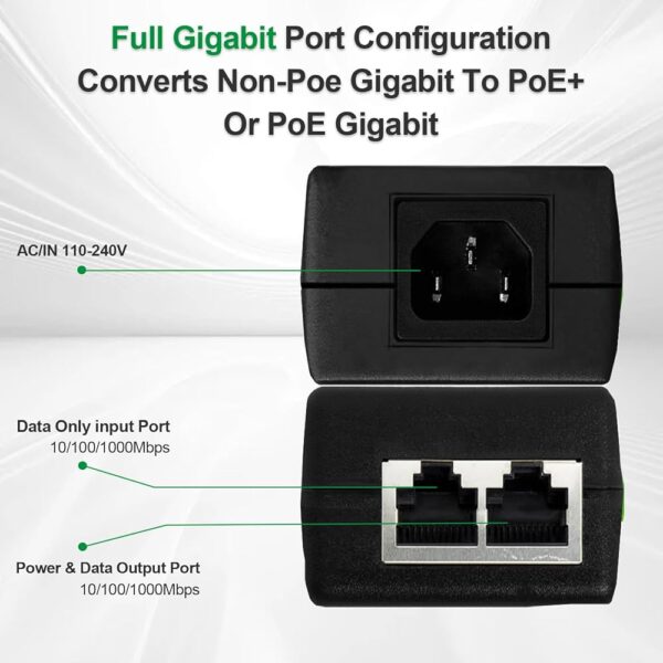 Ubiquiti PoE Adapter with power cable(48V 0.5A) - Image 3