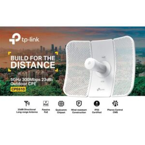 TPLink CPE610 5GHz 300Mbps 23dBi Outdoor CPE Access Point - White