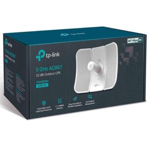 TP-Link 5GHz AC867 Long Range Outdoor CPE For PtP And PtMP Transmission Point To Point Wireless Bridge 23dBi Passive PoE Powered W/Free PoE Pharos Control (CPE710)