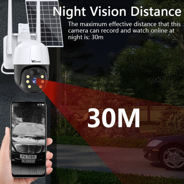 Wistino V380pro 3MP Waterproof Outdoor Solar Cctv Camera Night Vision Audio Motion Detection 4g Sim Card Solar Security Camera - Image 5