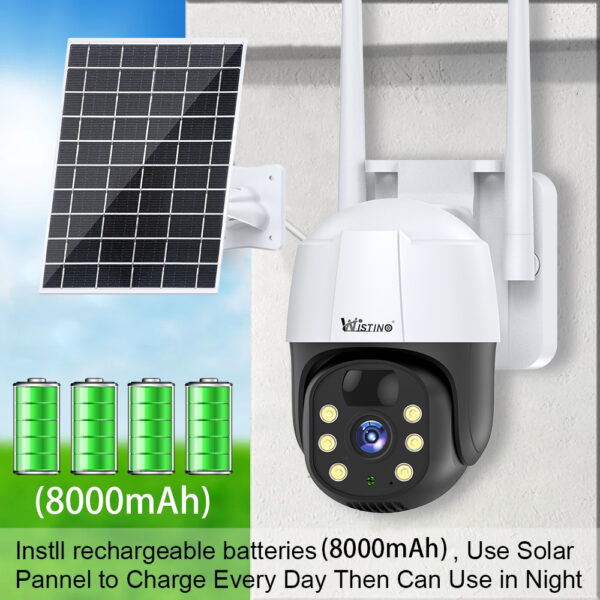 Wistino V380pro 3MP Waterproof Outdoor Solar Cctv Camera Night Vision Audio Motion Detection 4g Sim Card Solar Security Camera - Image 2